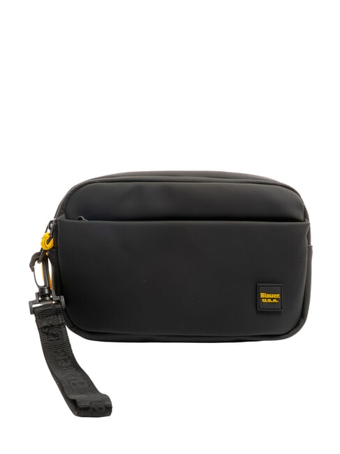 BLAUER RUBBER Gummierte Herren-Clutch SCHWARZ - Tablettmappe &amp; Organizer