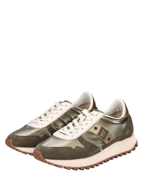 BLAUER MILLEN Sneaker aus gemischtem Leder Taupe - Damenschuhe