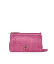 PINKO FLAT Clutch aus Raffiabast mit Schultergurt - Damentaschen