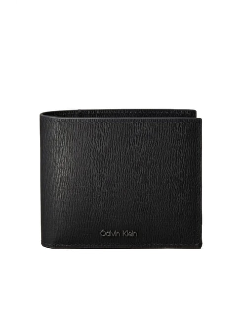 CALVIN KLEIN LOGO HARDWARE SAFFIANO Geldbörse aus Leder auf Schwarz - Brieftaschen Herren