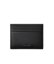 CALVIN KLEIN LOGO HARDWARE SAFFIANO Kreditkartenetui aus Leder - Brieftaschen Herren