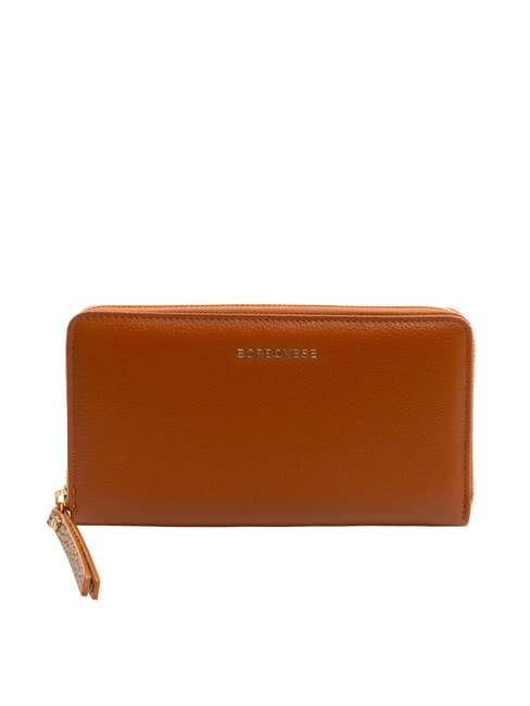 BORBONESE BIRDIE Große Lederbrieftasche mit Rundum-Reißverschluss braun - Brieftaschen Damen