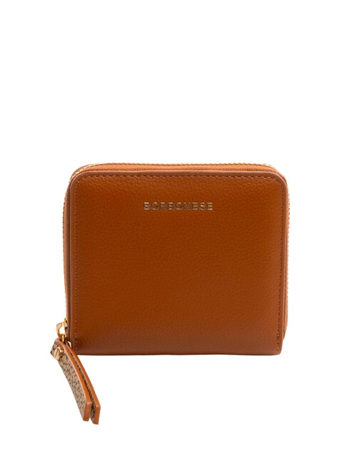 BORBONESE BIRDIE Kleine Lederbrieftasche mit Rundum-Reißverschluss braun - Brieftaschen Damen