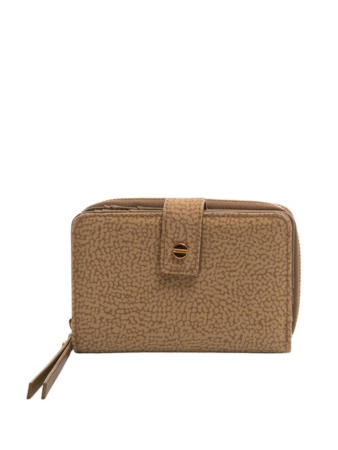 BORBONESE FLEXOS SOFT Mittelgroße Geldbörse mit Münzfach Ölgrün - Brieftaschen Damen