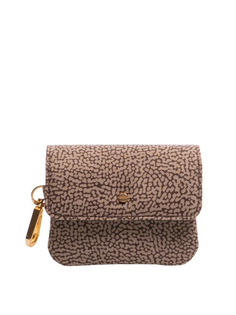 BORBONESE FLEXOS SOFT Münzbörse mit Karabiner natur op / schwarz - Brieftaschen Damen