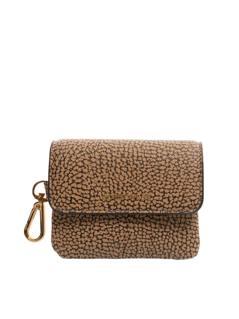 BORBONESE BRUNCH Münzbörse mit Karabiner natur op / schwarz - Brieftaschen Damen
