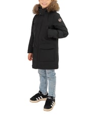 COLMAR NEWFUTURY KIDS Lange Steppjacke mit Kapuze schwarzer Vulkan - Kinder Jacken - 1