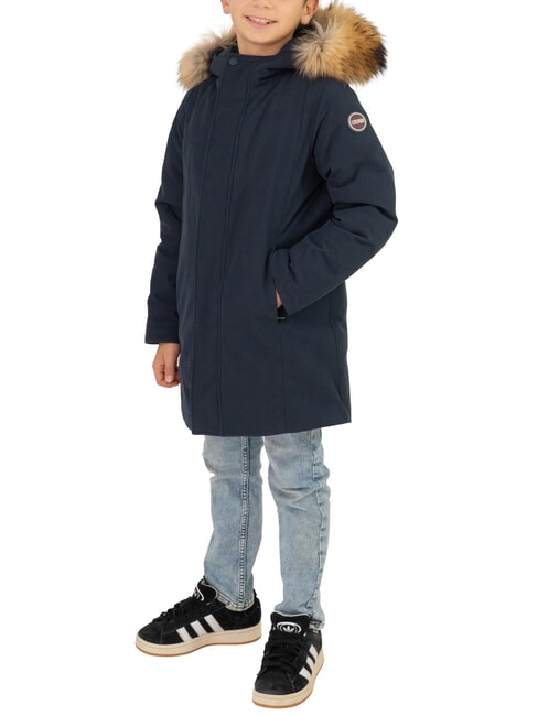 COLMAR SENSATION KIDS Lange Steppjacke mit Kapuze marine-schwarz - Kinder Jacken