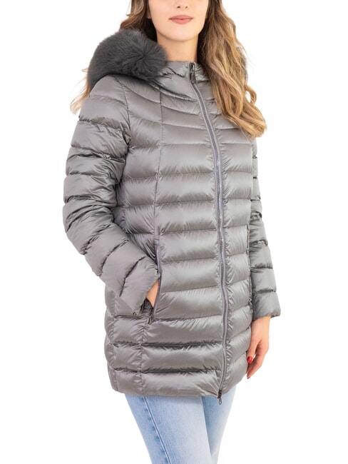COLMAR FRIENDLY Mittellange Daunenjacke mit Kapuze dunkler Stahl-dunkler Stahl - Daunenjacken für Damen