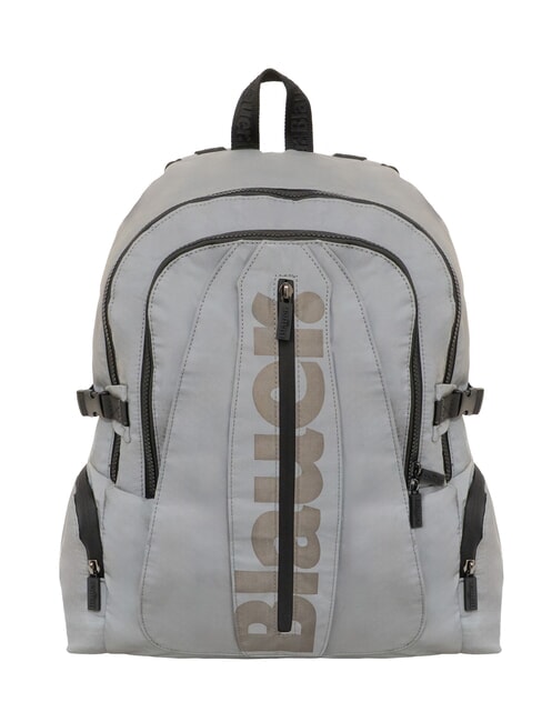 BLAUER SPLASH Rucksack mit glänzendem Logo, 15,6-Zoll-Laptopfach Silber - PC-Rucksäcke