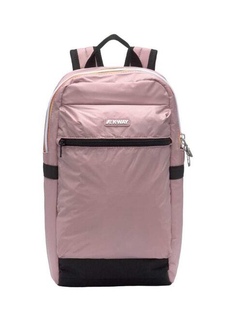 KWAY LAON Kleiner Nylonrucksack rosa Rosen - Rucksäcke für Schule &amp; Freizeit