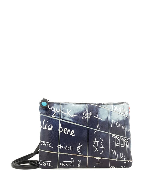 GABS BEYONCE MULTICOLOR M Clutch aus Leder mit Schultergurt Ich liebe dich - Damentaschen