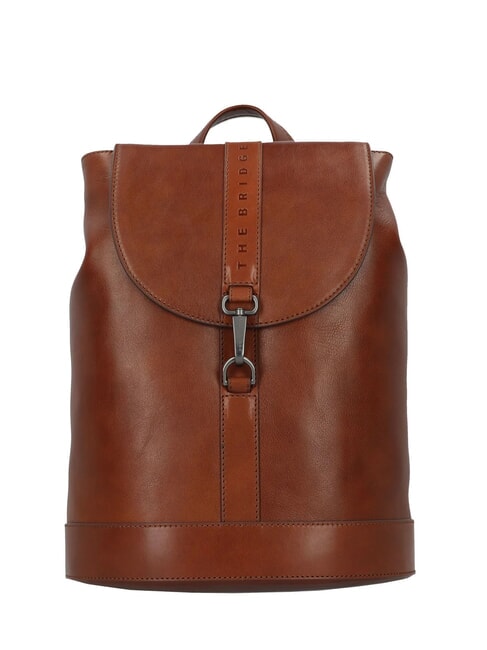 THE BRIDGE GIACOMO 13" Laptop-Rucksack aus Leder Braun / Ruthenium - PC-Rucksäcke