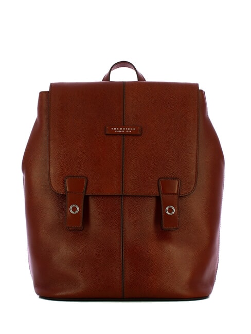 THE BRIDGE BIAGIO  13-Zoll-PC-Rucksack aus Leder Braun 14/Ruthenium Palladium - PC-Rucksäcke