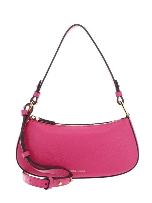 COCCINELLE MERVEILLE Schultertasche aus strukturiertem Leder neues Fuchsia - Damentaschen