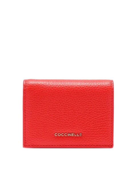 COCCINELLE METALLIC SOFT Kleine Geldbörse aus Leder Gazpacho - Brieftaschen Damen