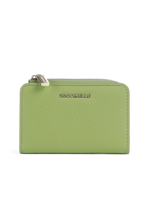 COCCINELLE METALLIC SOFT Kartenhalter aus Leder Guacamole - Brieftaschen Damen