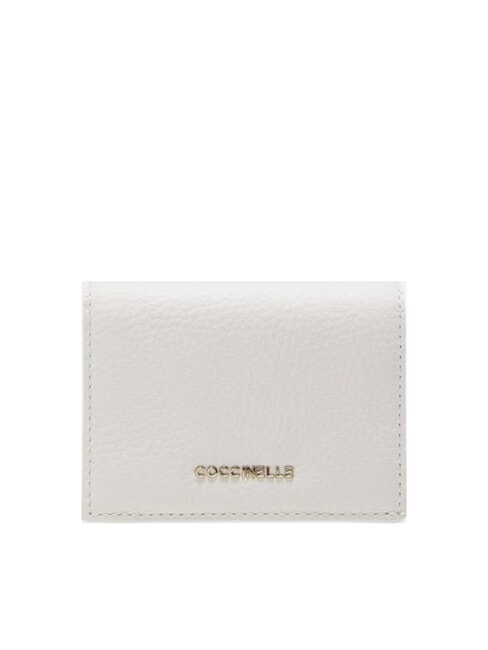 COCCINELLE METALLIC SOFT Kleine Geldbörse aus Leder Weiß - Brieftaschen Damen
