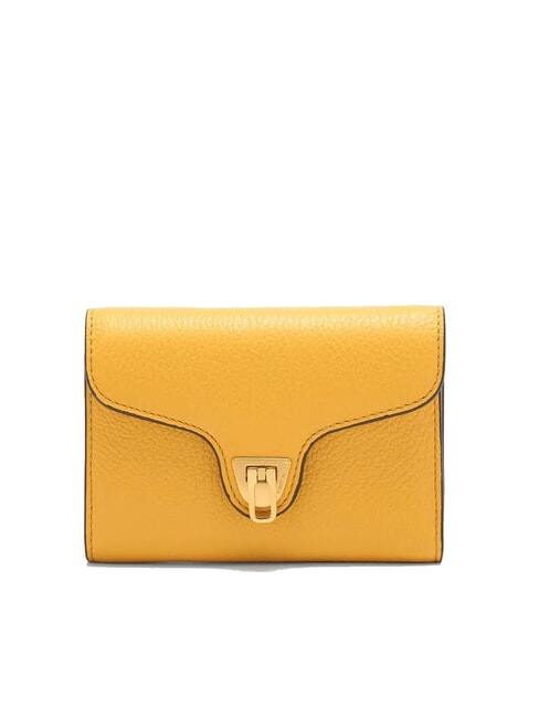 COCCINELLE BEAT SOFT Mittelgroße Brieftasche aus gehämmertem Leder sonnig - Brieftaschen Damen