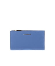 COCCINELLE METALLIC SOFT Mittelgro&szlig;e Brieftasche aus geh&auml;mmertem Leder Blau - Brieftaschen Damen - 1