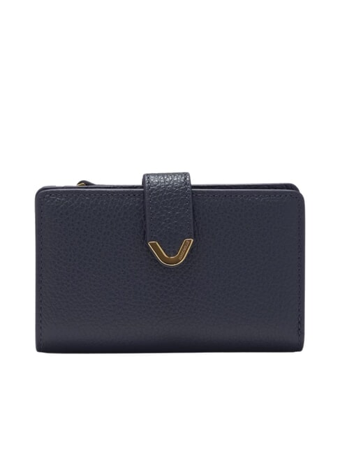 COCCINELLE DEW Mittelgroße Brieftasche aus gehämmertem Leder Mitternachtsblau - Brieftaschen Damen