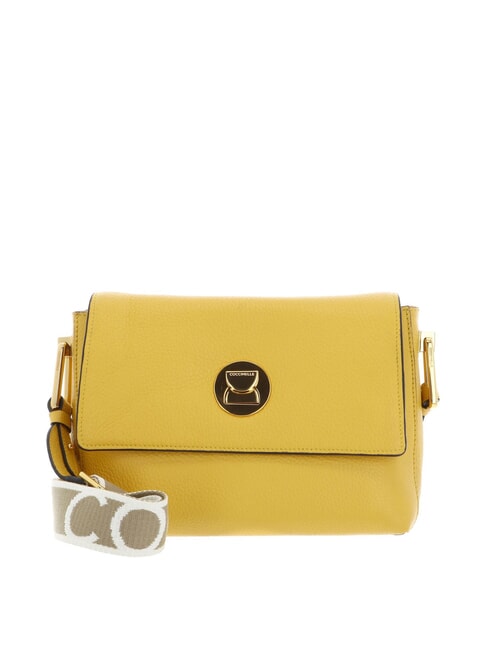 COCCINELLE LIYA SIGNATURE Schultertasche aus gehämmertem Leder sonnig - Damentaschen