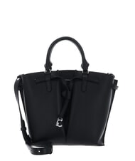 COCCINELLE FLORES Mittelgro&szlig;e Tote Bag aus geh&auml;mmertem Leder Schwarz - Damentaschen - 1