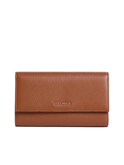 COCCINELLE METALLIC SOFT Großes Lederportemonnaie Cognac - Brieftaschen Damen