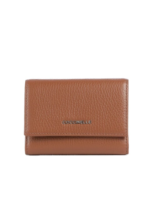 COCCINELLE METALLIC SOFT  Kleine Geldbörse aus Leder Cognac - Brieftaschen Damen
