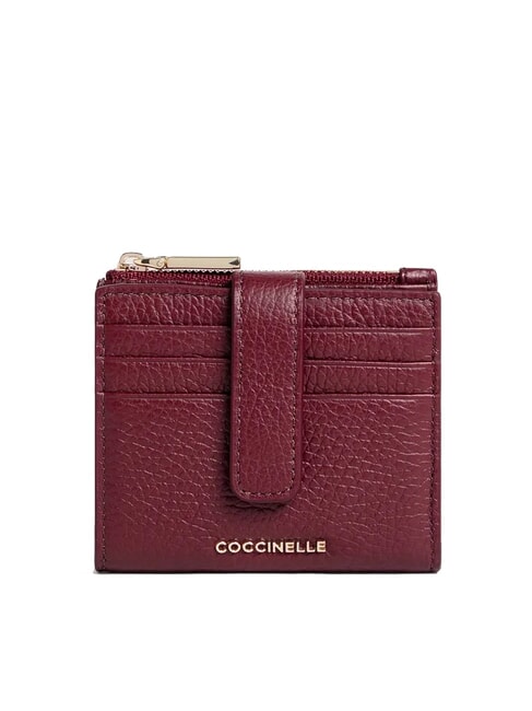 COCCINELLE METALLIC SOFT Mini-Geldbörse aus Leder Johannisbeere - Brieftaschen Damen