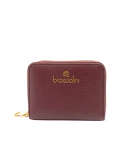 BRACCIALINI BASIC Kleine Lederbrieftasche mit Rundum-Reißverschluss Burgund - Brieftaschen Damen - 1