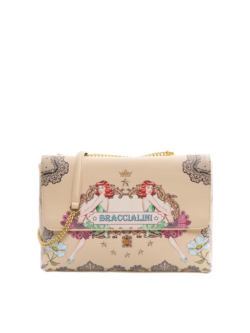 BRACCIALINI BRITNEY Schultertasche mit Klappe Beige - Damentaschen