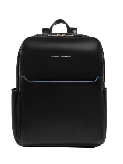 PIQUADRO BLUE SQUARE  14-Zoll-Laptop-Rucksack aus Leder Schwarz - PC-Rucksäcke