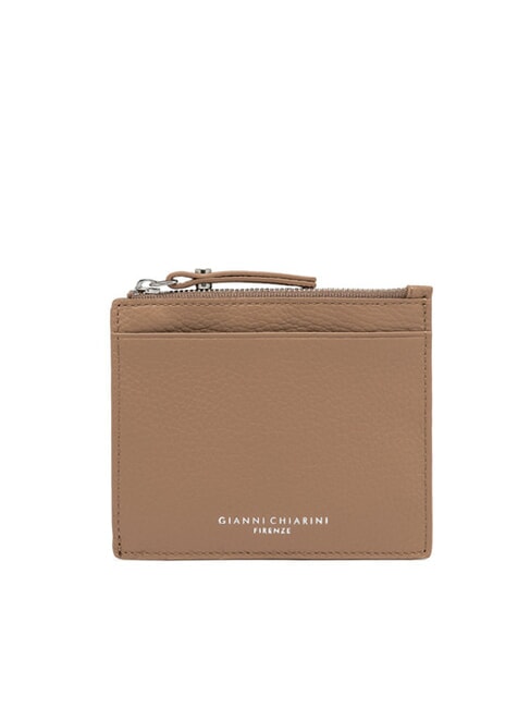GIANNI CHIARINI GRAIN Flache Lederbrieftasche mit Reißverschluss Ton - Brieftaschen Damen