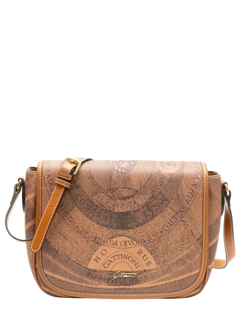 GATTINONI PLANETARIUM Umhängetasche mit Überschlag einfarbig hellbraun - Damentaschen
