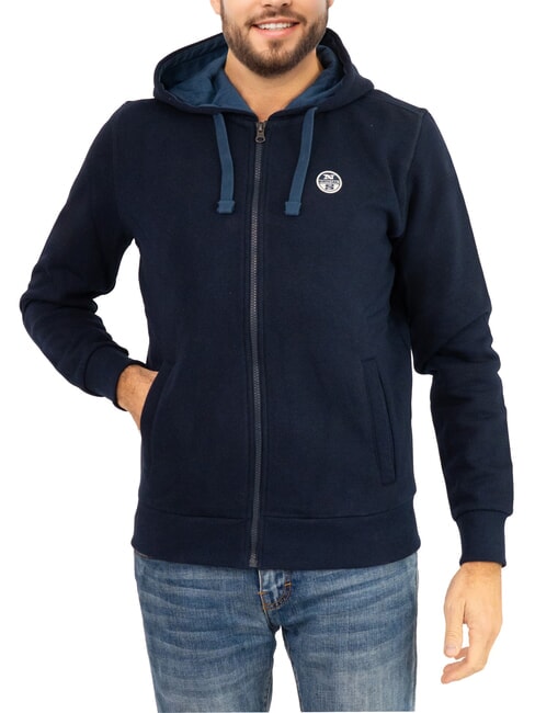 NORTH SAILS PATCH Kapuzenpullover mit durchgehendem Reißverschluss Navy blau - Sweatshirts Herren