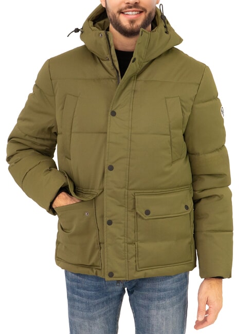 NORTH SAILS PADDED Mittellange Daunenjacke mit Kapuze efeugrün - Daunenjacken für Herren