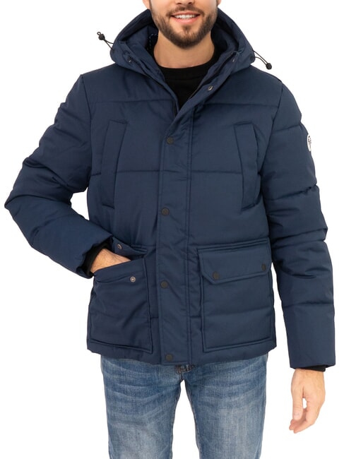 NORTH SAILS PADDED Mittellange Daunenjacke mit Kapuze Navy blau - Daunenjacken für Herren