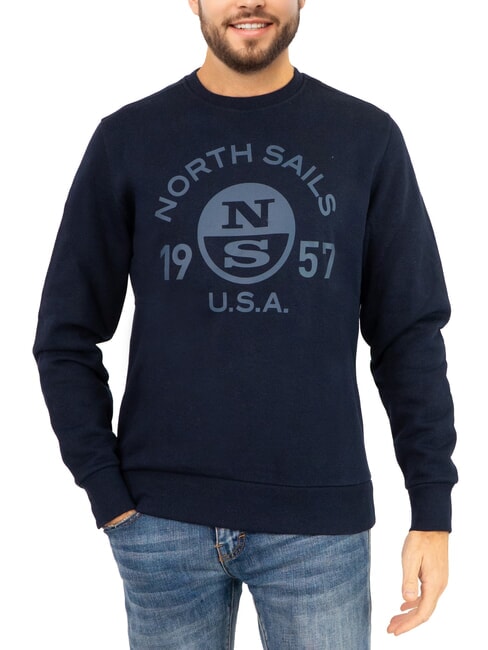 NORTH SAILS LOGO Sweatshirt mit Rundhalsausschnitt und Maxiprint Navy blau - Sweatshirts Herren