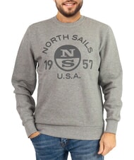 NORTH SAILS LOGO Sweatshirt mit Rundhalsausschnitt und Maxiprint mittelgraue Melange - Sweatshirts Herren - 1