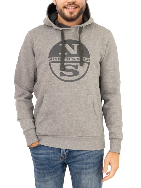 NORTH SAILS LOGO Kapuzenpullover mit Tasche mittelgraue Melange - Sweatshirts Herren
