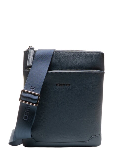 CERRUTI JAKE Flache Ledertasche Blau - Umhängetaschen Herren