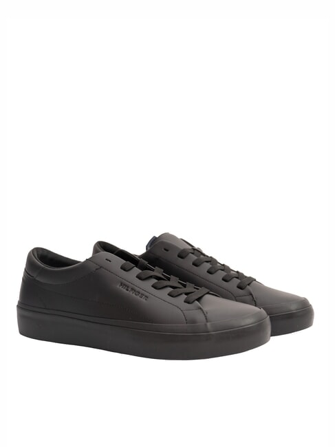 TOMMY HILFIGER TH Ledersneakers Schwarz - Herrenschuhe
