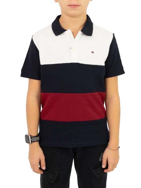 TOMMY HILFIGER TH KIDS Kurzarm-Poloshirt für Kinder rot / weiß / blau - Kinder-T-Shirt