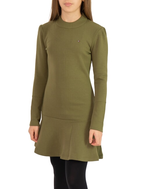 TOMMY HILFIGER TH KIDS Langärmeliges Kleid für Mädchen Putting Grün - Kleider für kleine Mädchen