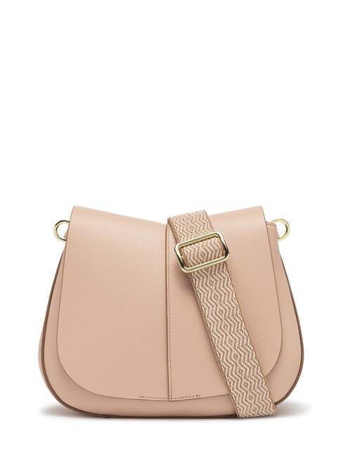 GIANNI CHIARINI HELENA ROUND Ledertasche mit doppeltem Schultergurt rosa Salz - Damentaschen