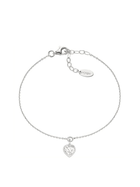 AMEN AMORE Armband mit Herz und Zirkon Rhodium - Armbänder