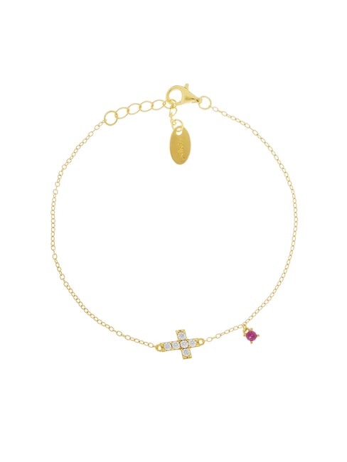 AMEN CROCI Armband mit Kreuz und Zirkonen Gold - Armbänder