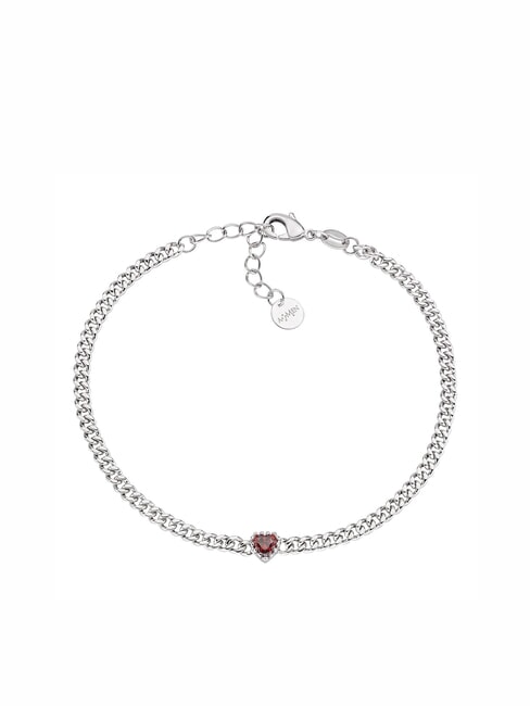 AMEN AMORE Armband mit rotem Zirkonherz Rhodium - Armbänder