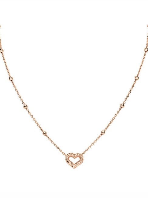 AMEN COCCOLE Halskette mit herzförmigem Anhänger und Kugeln Rose - Halsketten